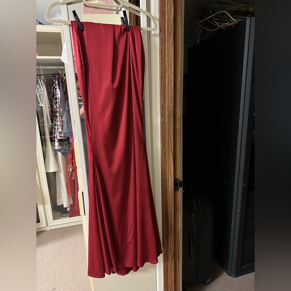 Serena Draped Neck Gown - Deep Red - Picture 4 of 5